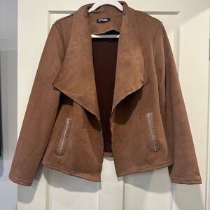 Brown Faux Suede Women's Jacket